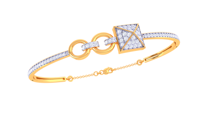 Pyramid Link Radiant Gold Bracelet – 0.67 Ct Sparkling Diamonds