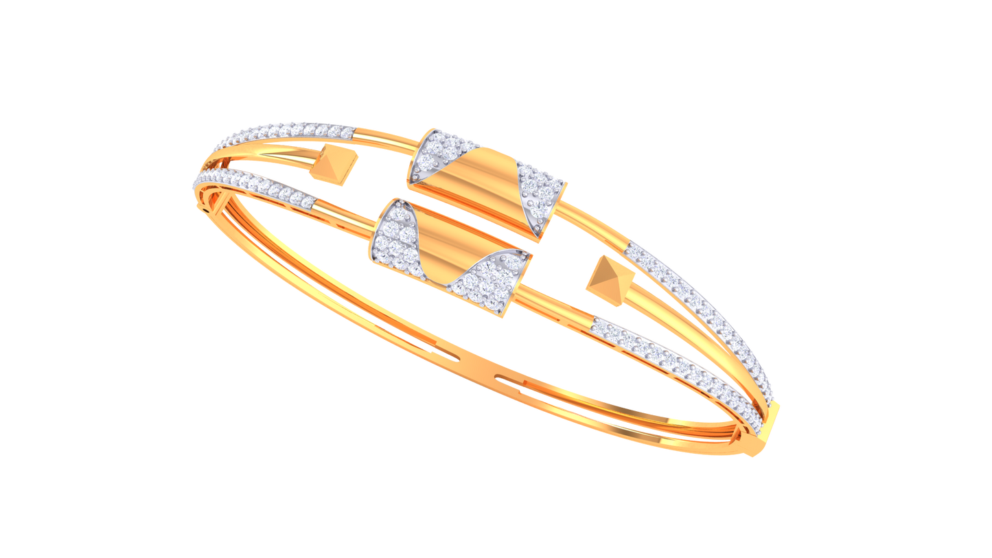 Symmetra Gold Bracelet In Dual Form Edition - 0.97 Ct Diamonds