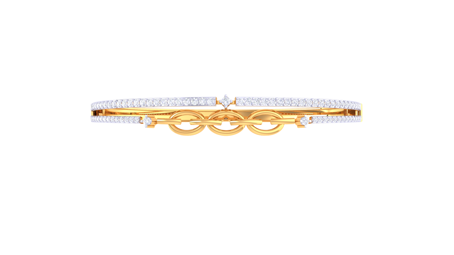 0.86 - Elegant Orbit Gold and Diamond Bracelet