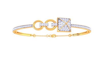Pyramid Link Radiant Gold Bracelet – 0.67 Ct Sparkling Diamonds
