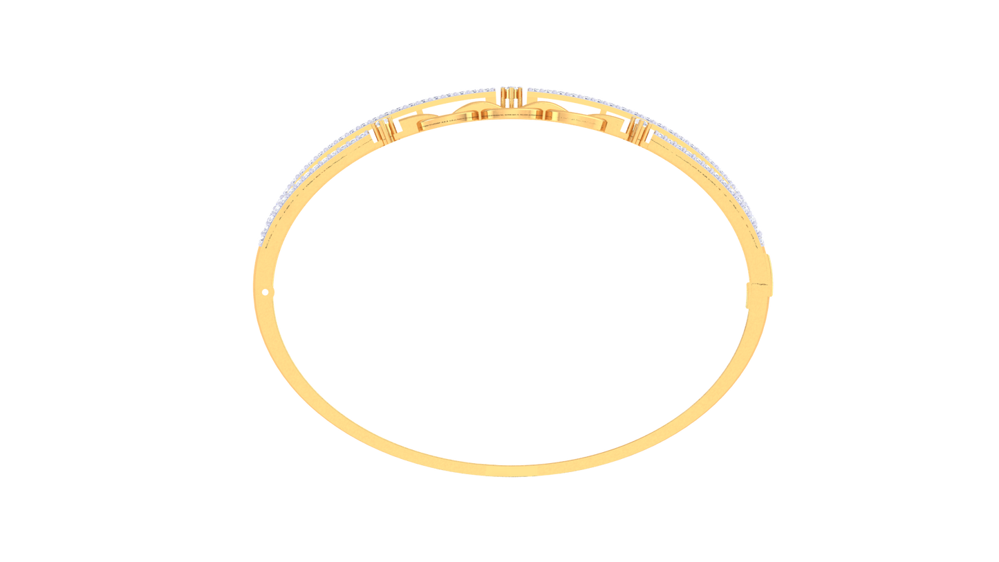 0.86 - Elegant Orbit Gold and Diamond Bracelet