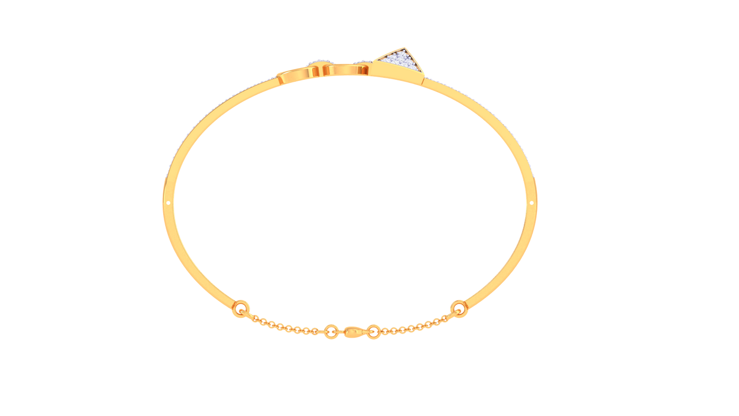 Pyramid Link Radiant Gold Bracelet – 0.67 Ct Sparkling Diamonds