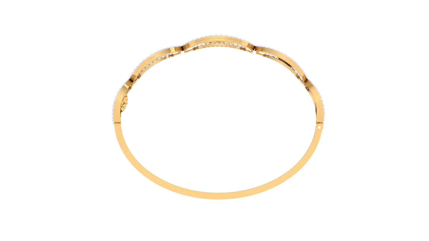 Trio Bloom Gold Bracelet - 1.51 Ct Diamond Halo Accents