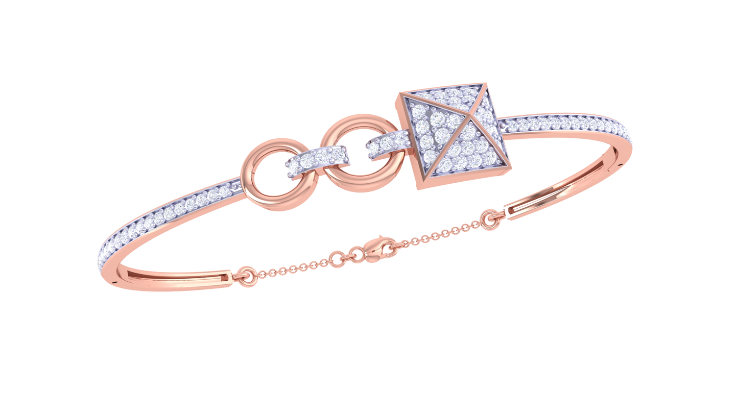 Pyramid Link Radiant Gold Bracelet – 0.67 Ct Sparkling Diamonds