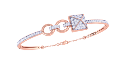 Pyramid Link Radiant Gold Bracelet – 0.67 Ct Sparkling Diamonds
