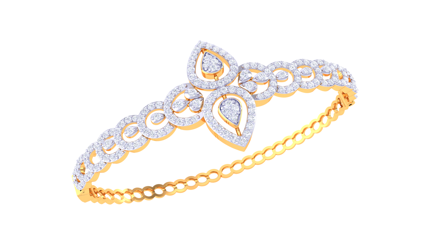 Radiant Teardrop Harmony Gold Bracelet – 1.48 Ct Brilliant Cut Diamonds