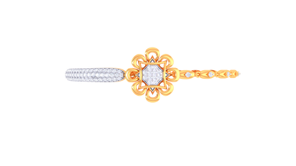Floral Embrace Bracelet In Gold – 0.95 Ct Square Cluster Diamonds