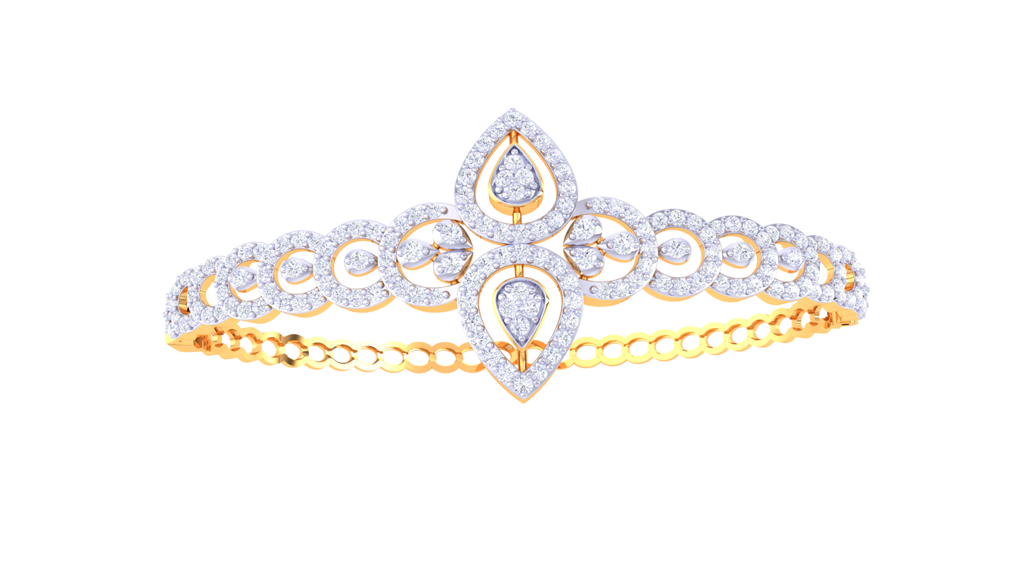 Radiant Teardrop Harmony Gold Bracelet – 1.48 Ct Brilliant Cut Diamonds