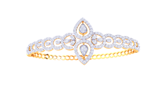 Radiant Teardrop Harmony Gold Bracelet – 1.48 Ct Brilliant Cut Diamonds