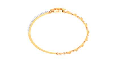 Floral Embrace Bracelet In Gold – 0.95 Ct Square Cluster Diamonds