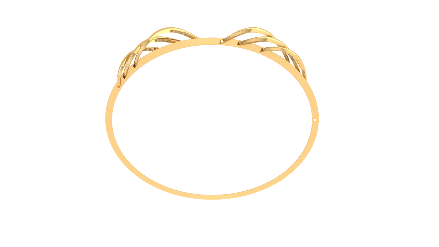 Twisted Wave Bracelet In Yellow Gold - 1.64 Ct Brilliant Round Diamonds