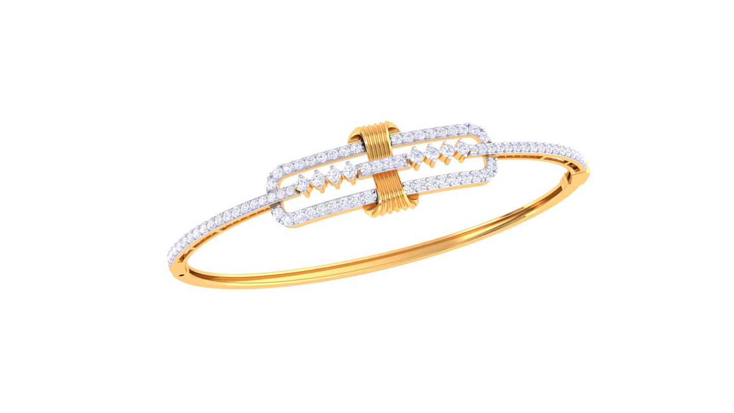 Linear Lux Gold and Diamond Bracelet - 0.91 Ct