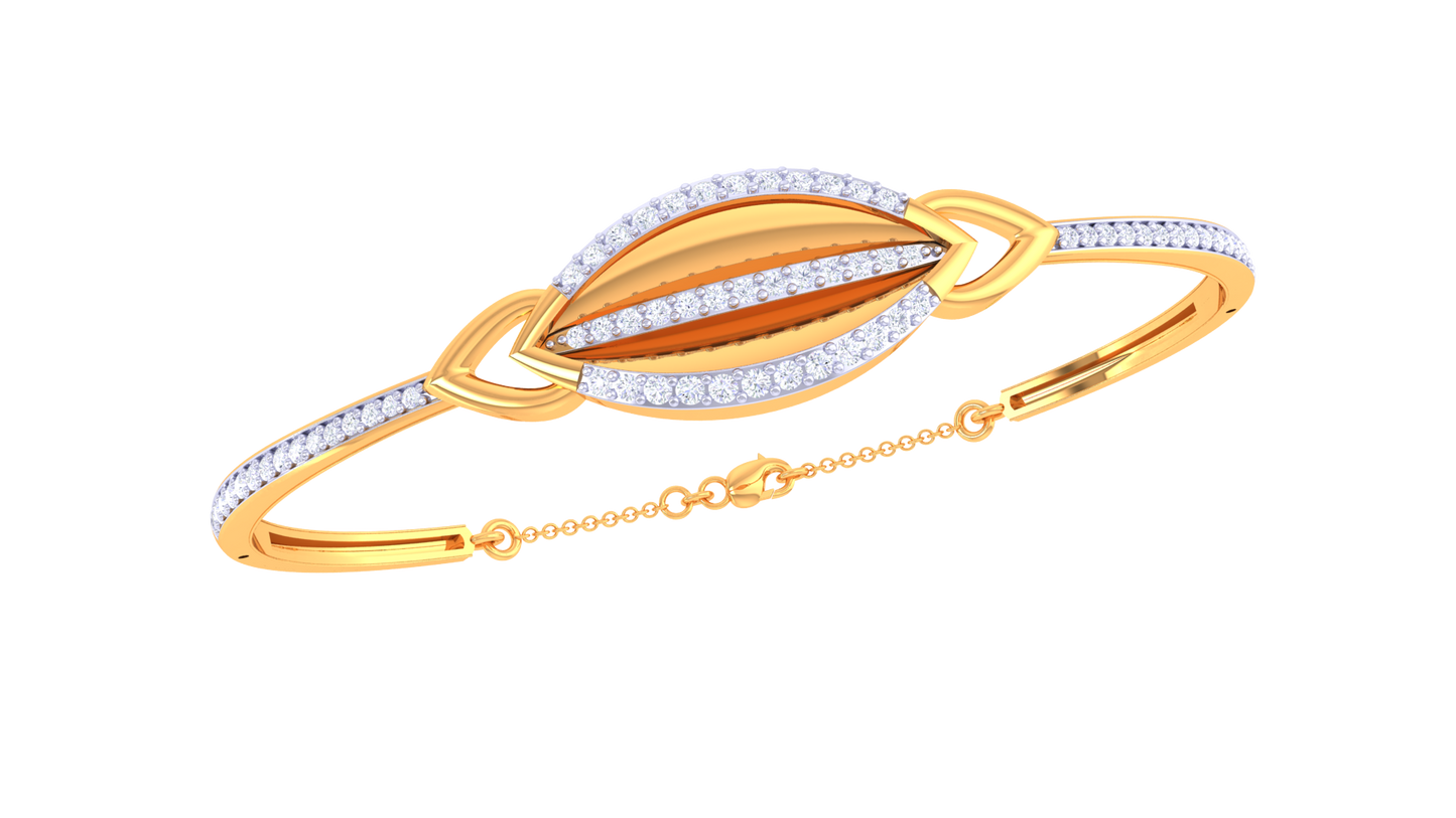 Oval Loop Rose Gold Bracelet – 0.57 Ct Sparkling Diamonds