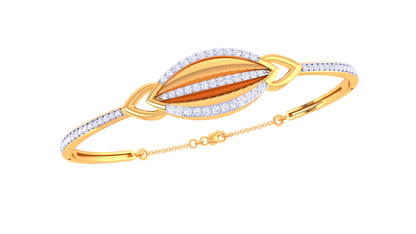 Oval Loop Rose Gold Bracelet – 0.57 Ct Sparkling Diamonds