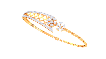 Lattice Bloom Bracelet In Yellow Gold Bracelet - 0.72 Ct Diamonds