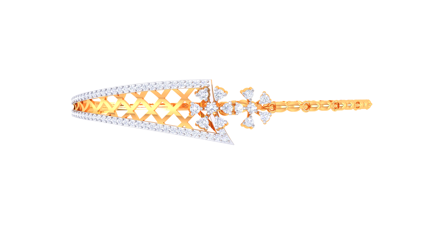 Lattice Bloom Bracelet In Yellow Gold Bracelet - 0.72 Ct Diamonds