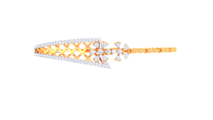 Lattice Bloom Bracelet In Yellow Gold Bracelet - 0.72 Ct Diamonds