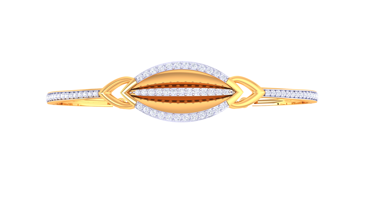 Oval Loop Rose Gold Bracelet – 0.57 Ct Sparkling Diamonds
