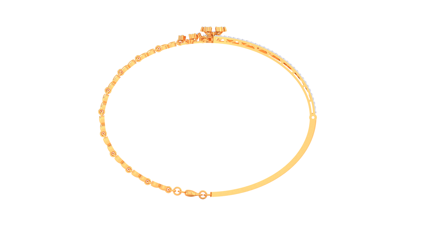 Lattice Bloom Bracelet In Yellow Gold Bracelet - 0.72 Ct Diamonds