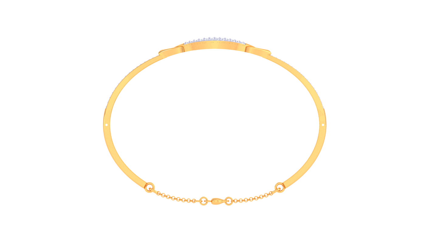 Oval Loop Rose Gold Bracelet – 0.57 Ct Sparkling Diamonds