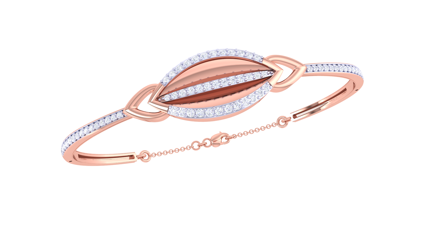 Oval Loop Rose Gold Bracelet – 0.57 Ct Sparkling Diamonds