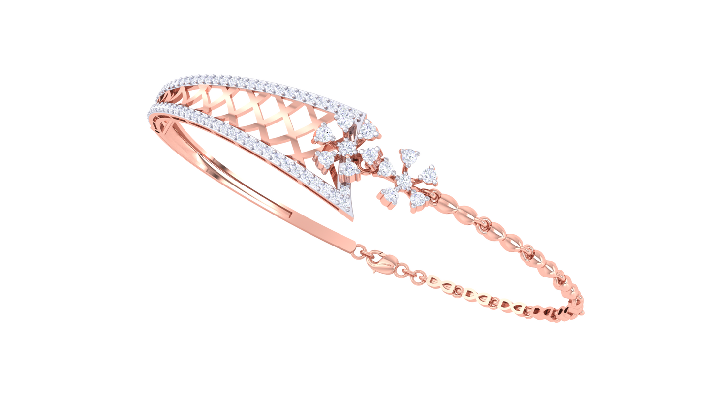 Lattice Bloom Bracelet In Yellow Gold Bracelet - 0.72 Ct Diamonds
