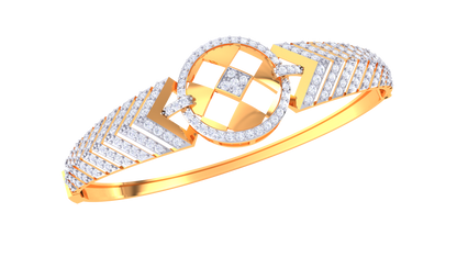 Regal Chevron Rose Gold Bracelet - 1.30 Ct Diamonds