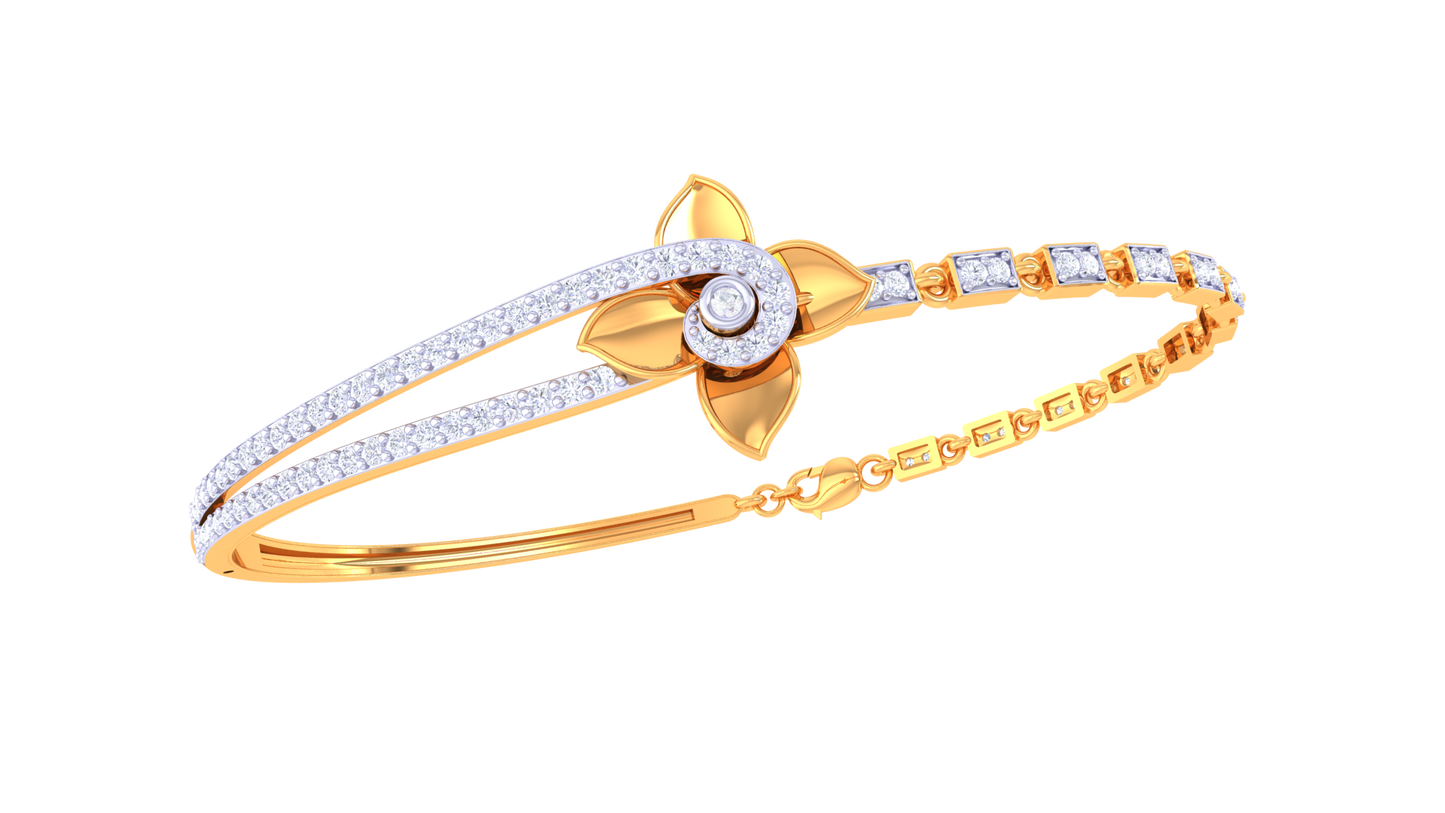 Bloomline Petal Bracelet In Yellow gold – 0.59 Ct Diamonds