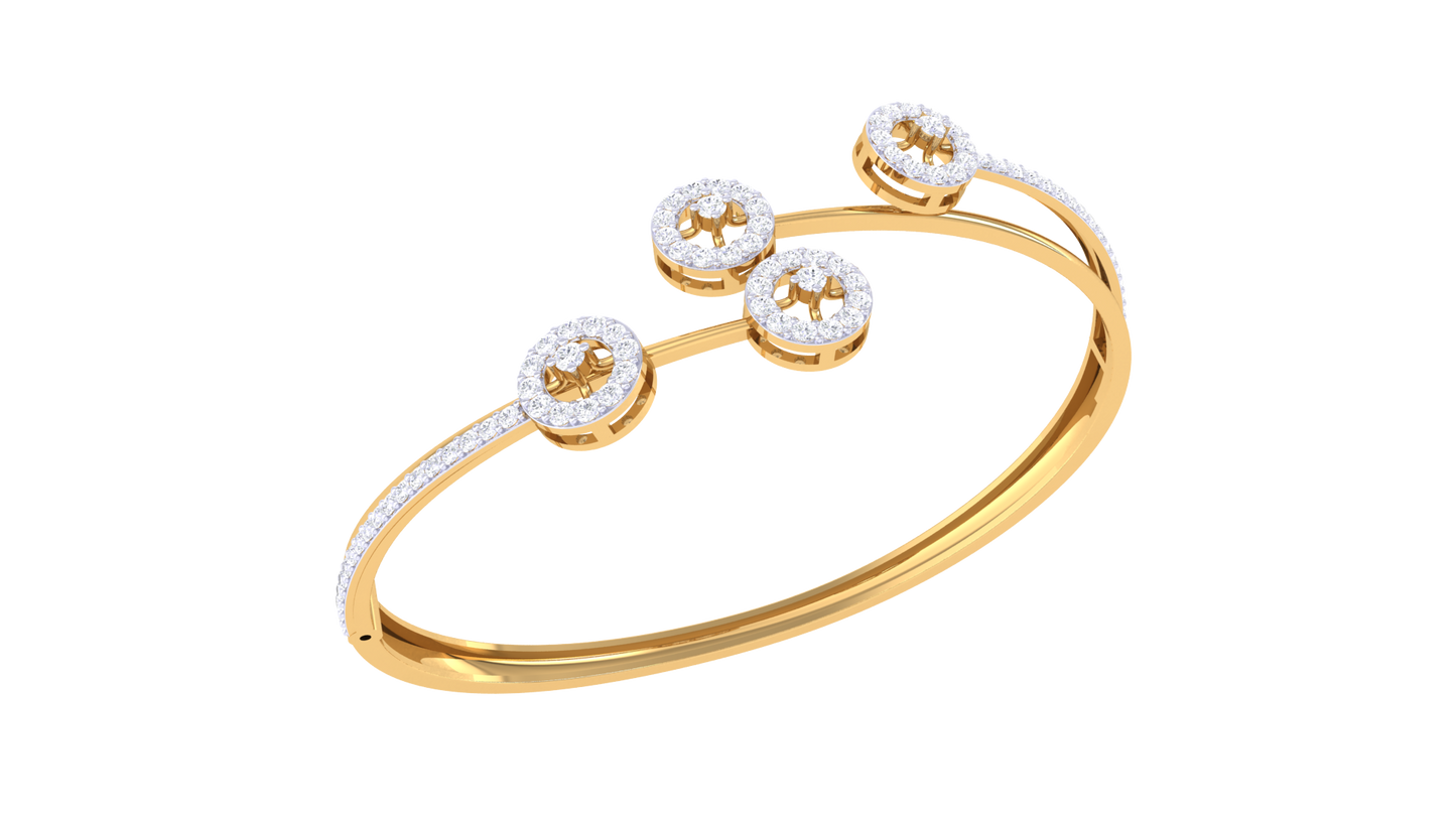 Starloop Golden Bracelet - 1.01 Ct Diamond Accents
