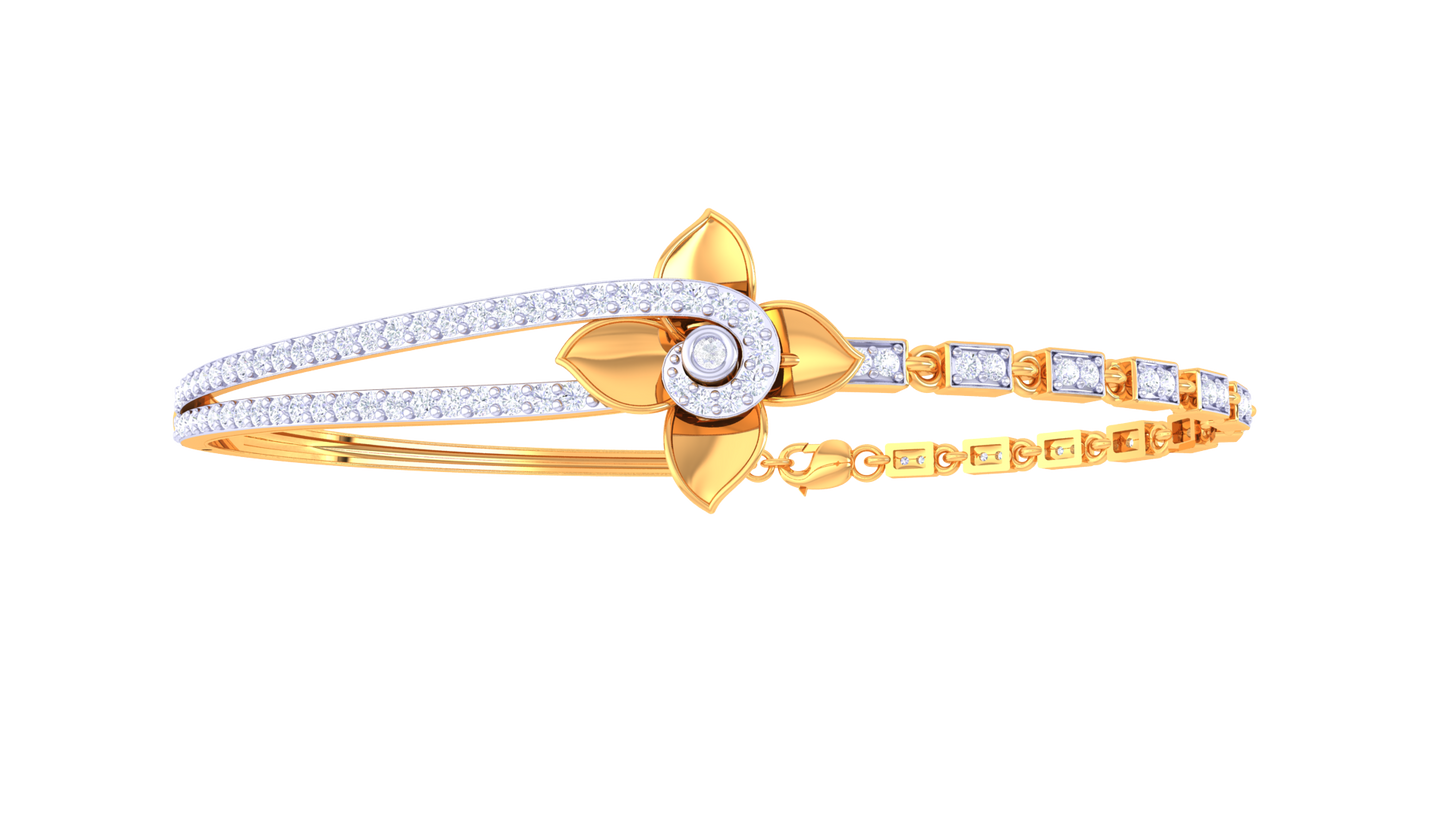 Bloomline Petal Bracelet In Yellow gold – 0.59 Ct Diamonds