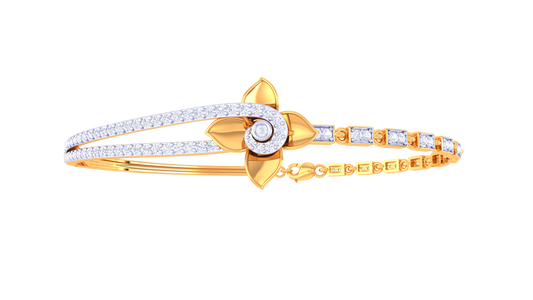 Bloomline Petal Bracelet In Yellow gold – 0.59 Ct Diamonds