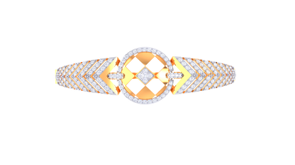 Regal Chevron Rose Gold Bracelet - 1.30 Ct Diamonds