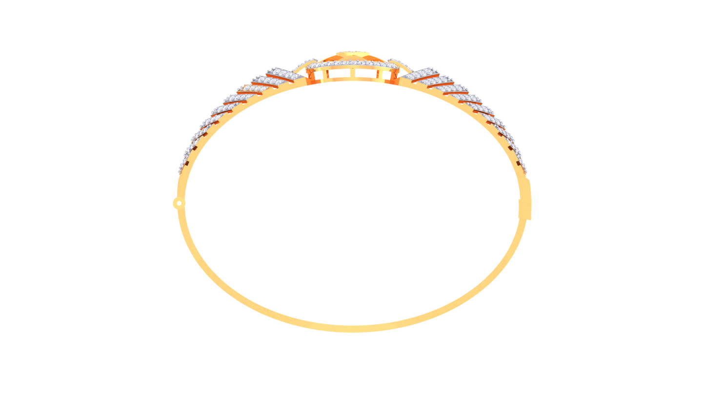 Regal Chevron Rose Gold Bracelet - 1.30 Ct Diamonds