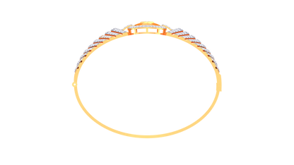 Regal Chevron Rose Gold Bracelet - 1.30 Ct Diamonds