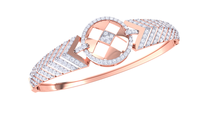 Regal Chevron Rose Gold Bracelet - 1.30 Ct Diamonds