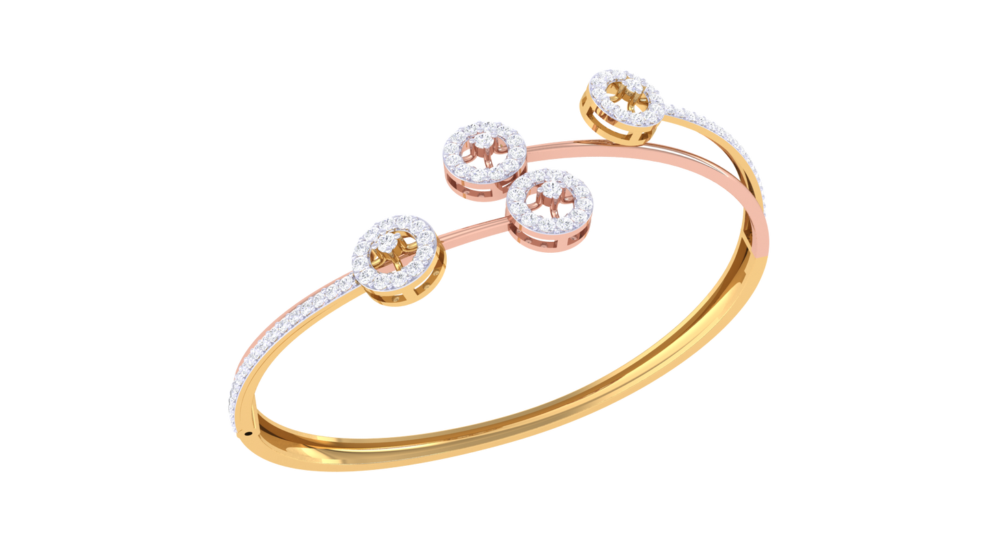 Starloop Golden Bracelet - 1.01 Ct Diamond Accents