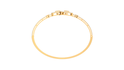 Squared Elegance Gold Bracelet - 0.73 Ct Diamond Highlights