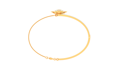 Petal Crest Bracelet In Lustrous Gold – 0.63 Ct Briliant Diamonds Cluster