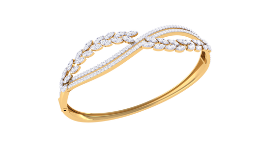 Leafwave Bracelet In Rose Gold - 1.53 Ct Diamond Embellishment
