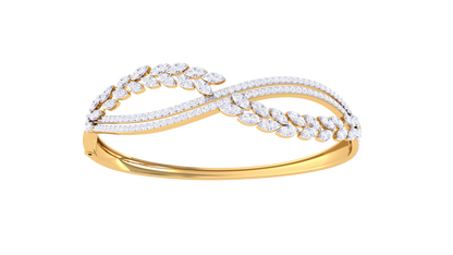 Leafwave Bracelet In Rose Gold - 1.53 Ct Diamond Embellishment