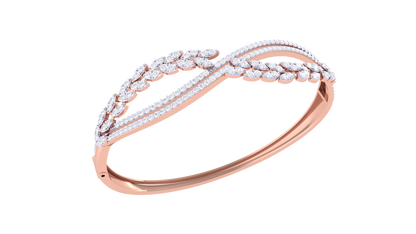 Leafwave Bracelet In Rose Gold - 1.53 Ct Diamond Embellishment