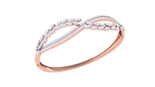Leafwave Bracelet In Rose Gold - 1.53 Ct Diamond Embellishment