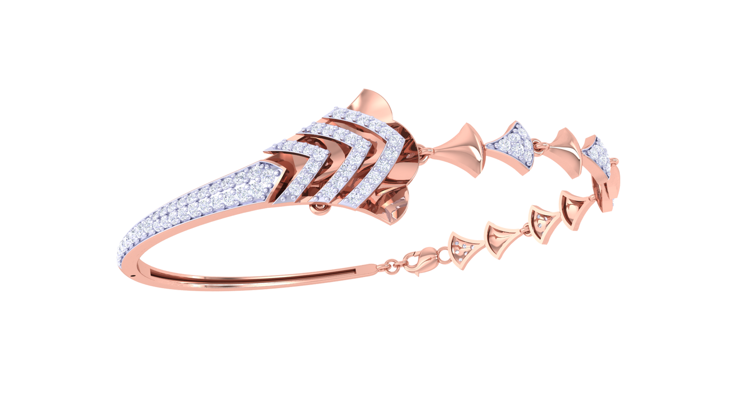 Arrow Radiance Bracelet In Rich Gold – 0.63 Ct Brilliant Cut Diamonds