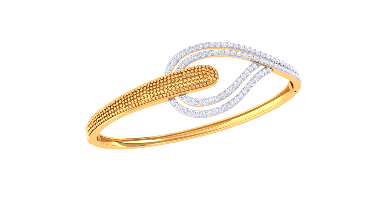 Sleek Diamond Braceleet In Gold - 1.17 Ct