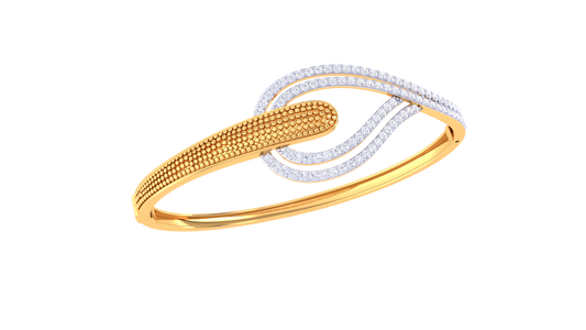Sleek Diamond Braceleet In Gold - 1.17 Ct