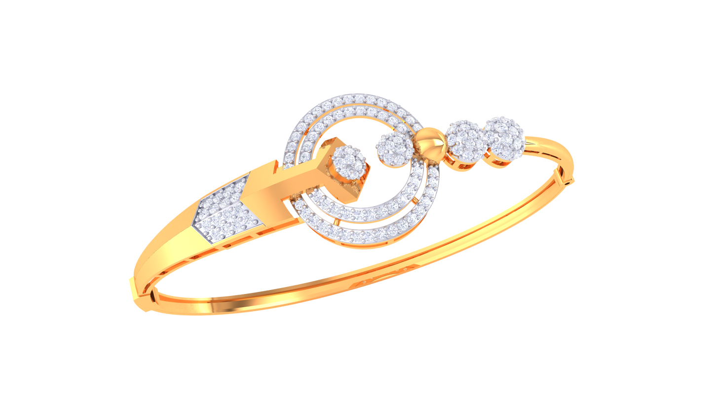 Golden Vector Bracelet With 0.99 Ct Diamonds – Concentric Radiance Edition
