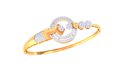 Golden Vector Bracelet With 0.99 Ct Diamonds – Concentric Radiance Edition