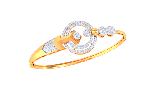 Golden Vector Bracelet With 0.99 Ct Diamonds – Concentric Radiance Edition