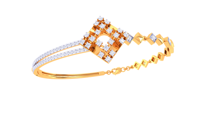 Geometric Grace Gold Bracelet - 0.78 Ct Brilliant Cut Diamonds