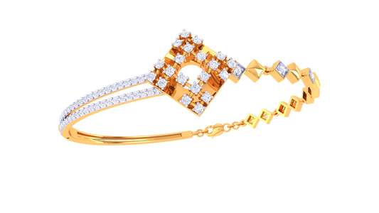 Geometric Grace Gold Bracelet - 0.78 Ct Brilliant Cut Diamonds